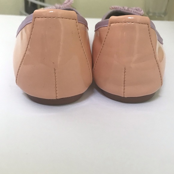 SAM EDELMAN Ava Patent Leather Ballet Flats Shoes Bow Melba Peach Slides Vegan - Picture 3 of 8